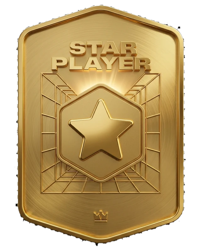 Carte officielle Kings League « Star Player » : une étoile dorée dans un hexagone.